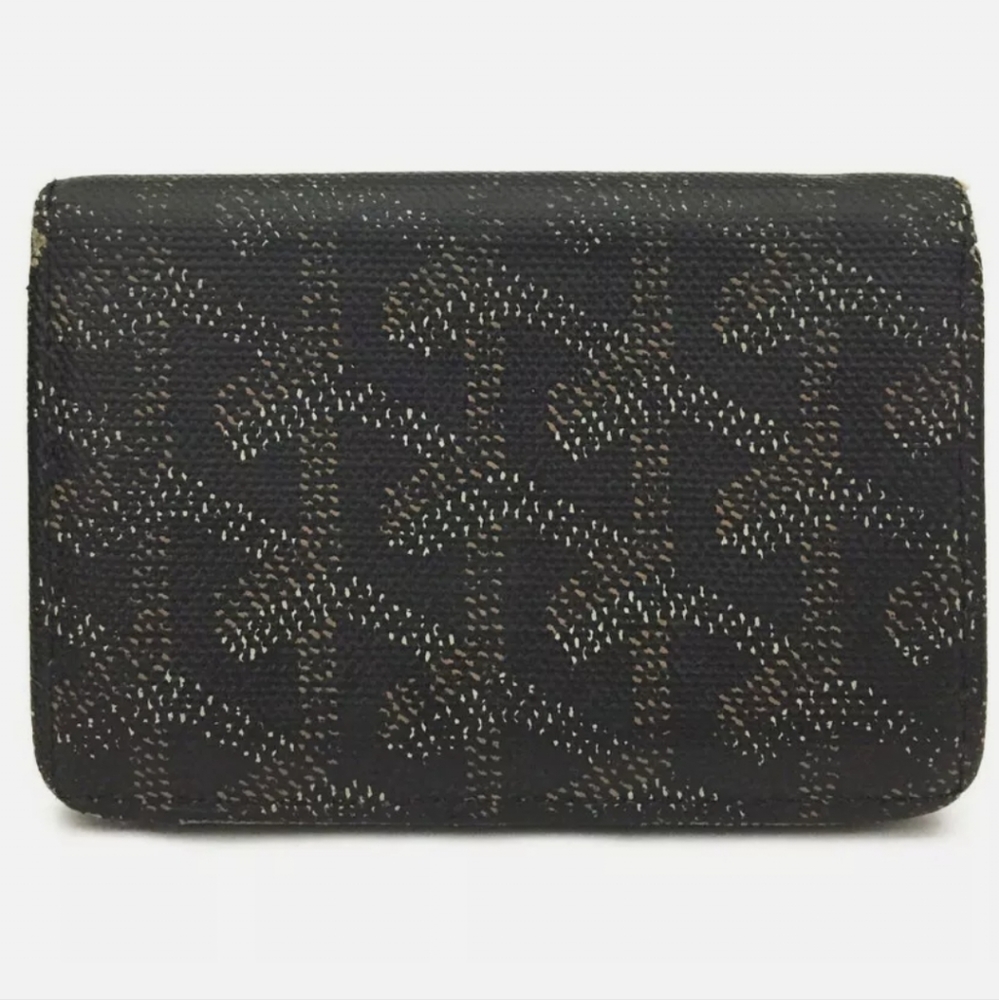 GOYARD BLACK LEATHER CARD CASE WALLET/R5032 - Picture 10 of 11